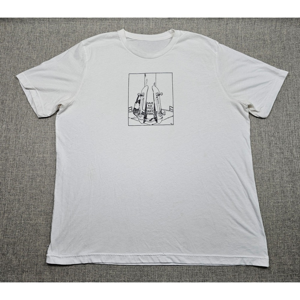 VINTAGE Skateboard Shirt Mens Large "Save Poe Mill" DIY Skater Graphic Tee